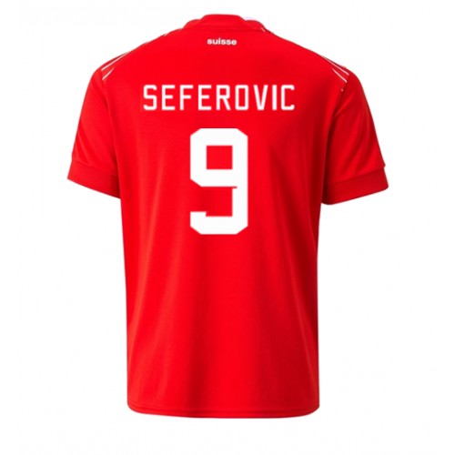 Sveits Haris Seferovic #9 Hjemmedrakt VM 2022 Kortermet